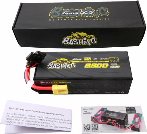 Gens ace G-tech Bashing Series 6800mAh 22.2V 120C 6S1P Lipo Battery Pack with EC5