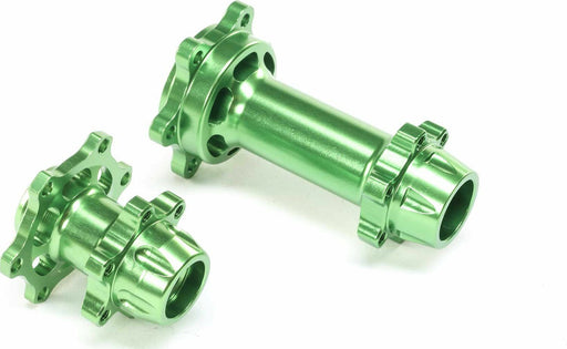 Aluminum Hub Set, Machined, Green: Promoto-MX