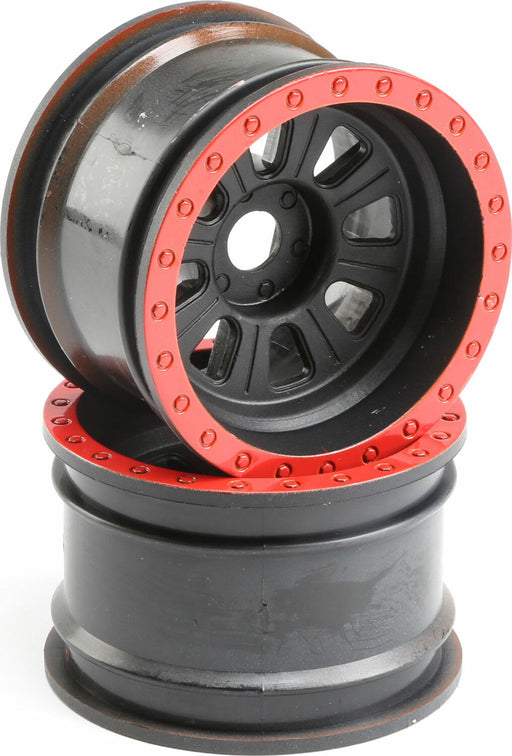1/6 Front/Rear 3.6 Wheels, 20mm Hex, Black (2): Super Rock Rey