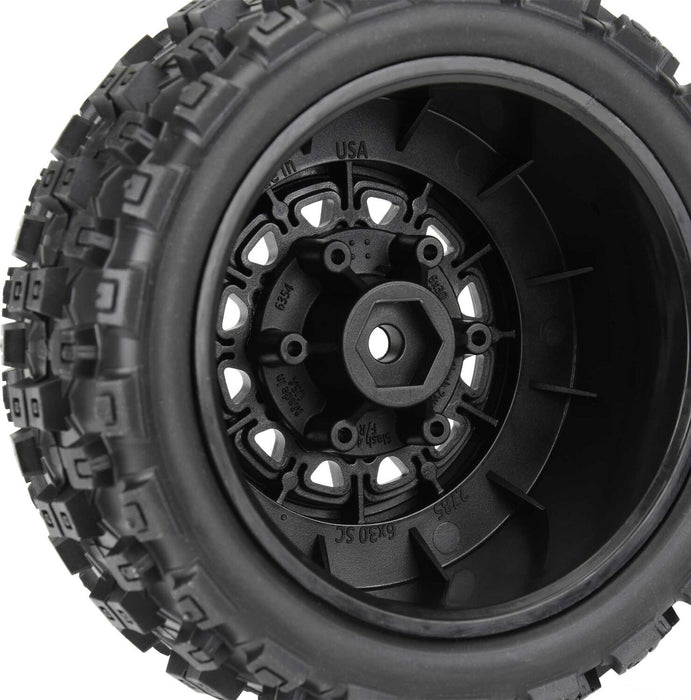 1/10 Badlands MX M2 Fr/Rr 2.2"/3.0" SC Mounted 12mm Blk Raid (2)