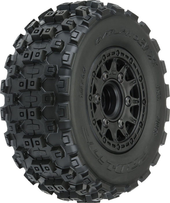 1/10 Badlands MX M2 Fr/Rr 2.2"/3.0" SC Mounted 12mm Blk Raid (2)