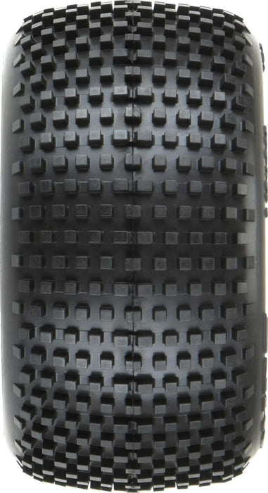 1/18 Hole Shot Front/Rear Mini-T Tires Mounted 8mm White Wheels (2)