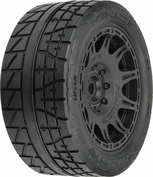 1/6 Menace HP BELTED F/R 5.7” Tires MTD 24mm Black Raid 8x48 Hex (2)