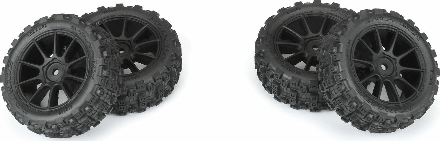 Badlands MX 1.9" Buggy Tires MTD Mach-10 Black Wheels: Typhon GROM