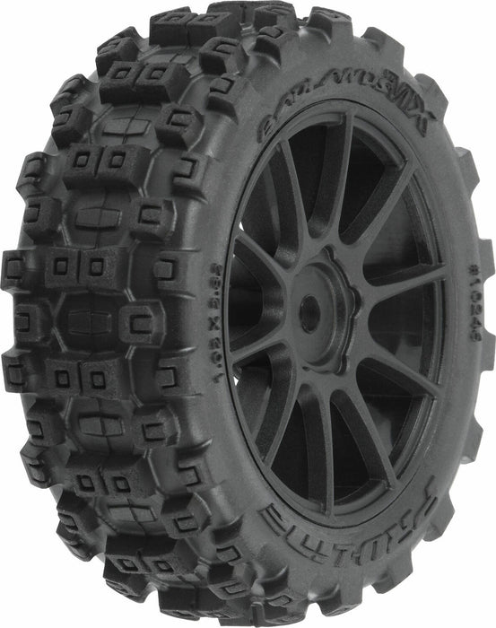 Badlands MX 1.9" Buggy Tires MTD Mach-10 Black Wheels: Typhon GROM