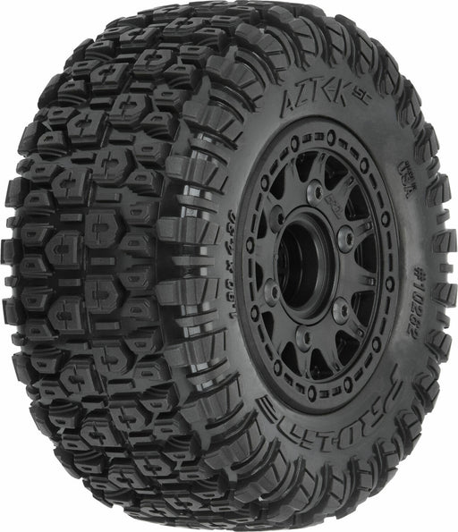1/10 Aztek M2 F/R 2.2"/3.0" SC MTD 12mm & 14mm Black Raid Wheels (2)
