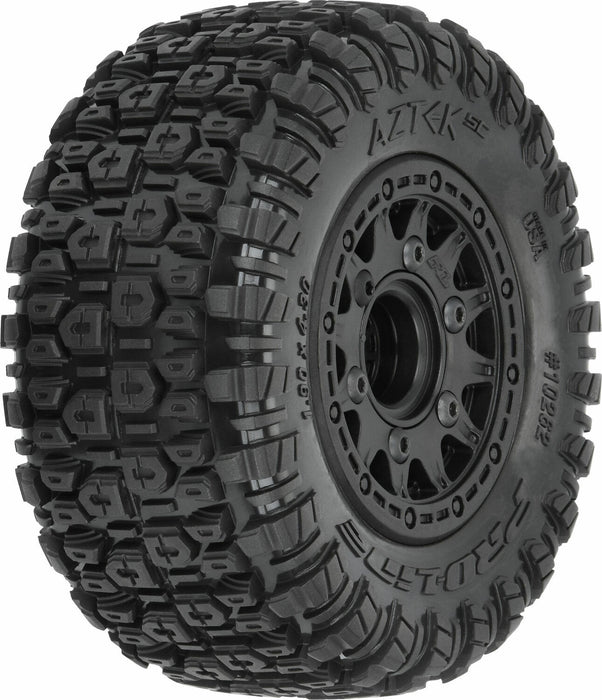 1/10 Aztek M2 F/R 2.2"/3.0" SC MTD 12mm & 14mm Black Raid Wheels (2)