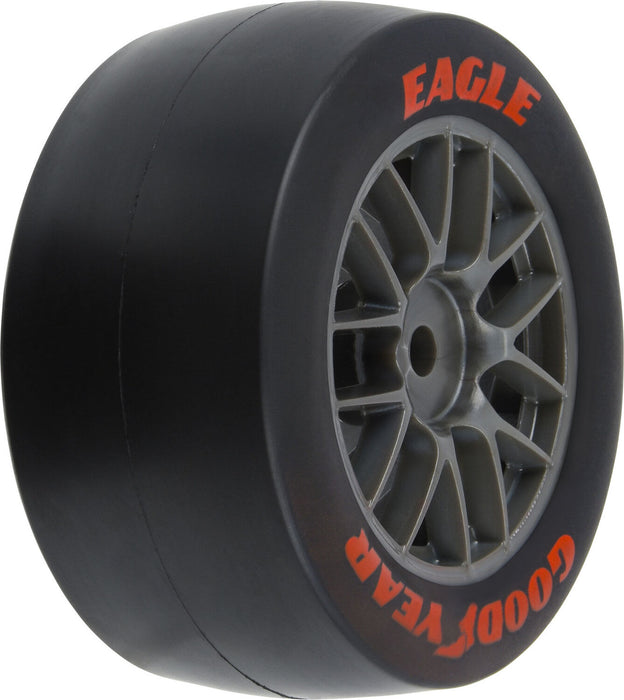 1/12 Goodyear Eagle Option Tire F/R MTD Gray Wheels (4): Losi NASCAR