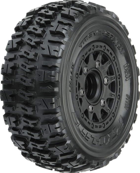 1/10 Trencher X Front/Rear 2.2"/3.0" SC Mounted 12mm Black Raid (2)