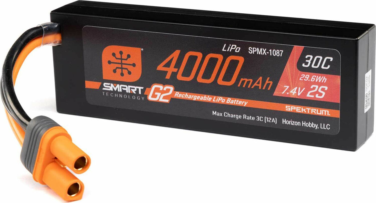 7.4V 4000mAh 2S 30C Smart G2 Hardcase LiPo Battery: IC5
