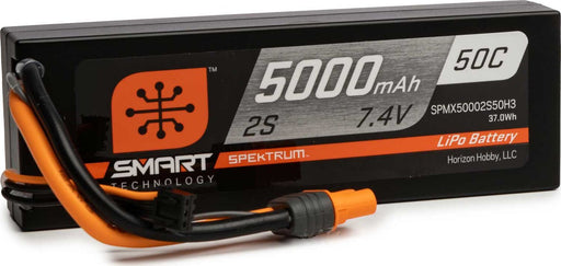 7.4V 5000mAh 2S 50C Smart Hardcase LiPo Battery: IC3
