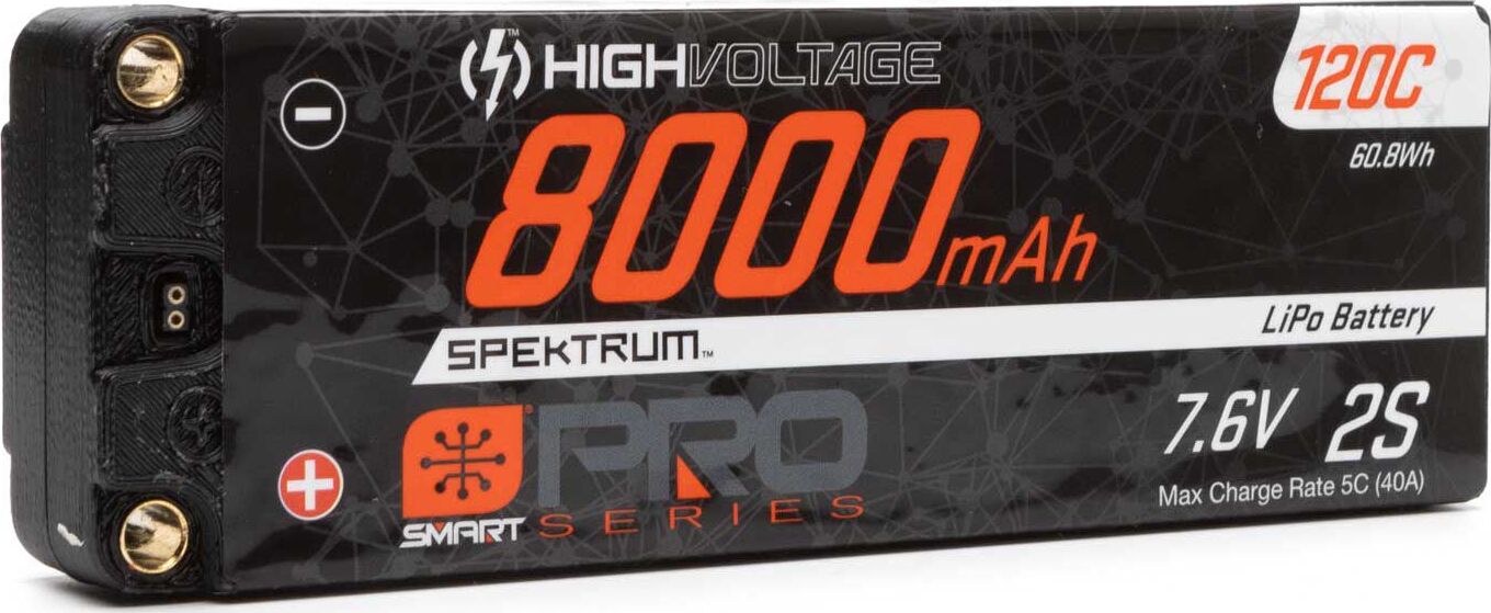 7.6V 8000mAh 2S 120C Smart Pro Race Hardcase LiHV Battery: Tubes, 5mm