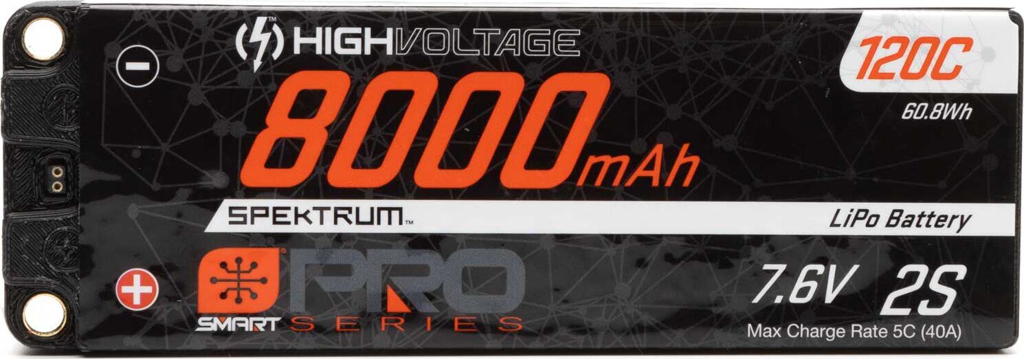 7.6V 8000mAh 2S 120C Smart Pro Race Hardcase LiHV Battery: Tubes, 5mm