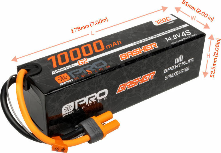 14.8V 10000mAh 4S 120C Smart G2 Pro Basher LiPo: IC5