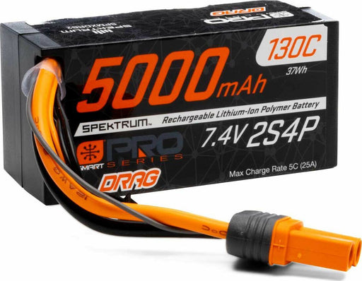 7.4V 5000mAh 2S 130C Smart No Prep Drag LiPo Battery: IC5