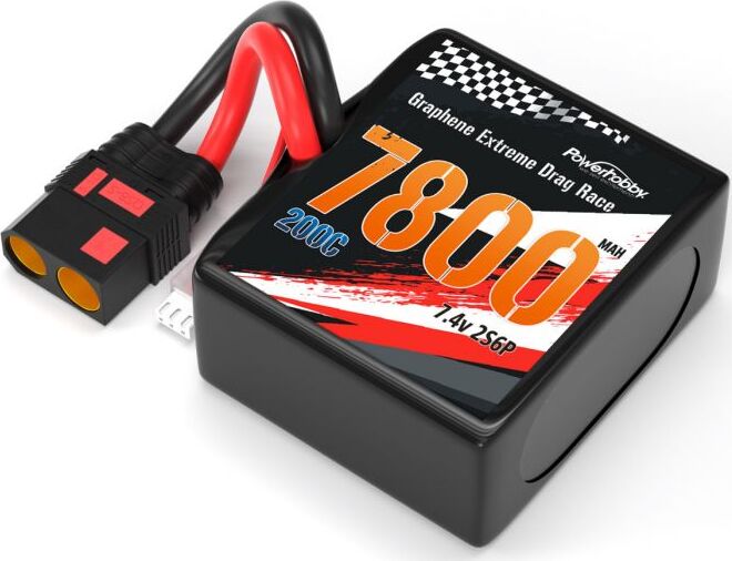 2S 7800MAH 200C Drag Lipo Battery Pack 2S6P w/8AWG QS8