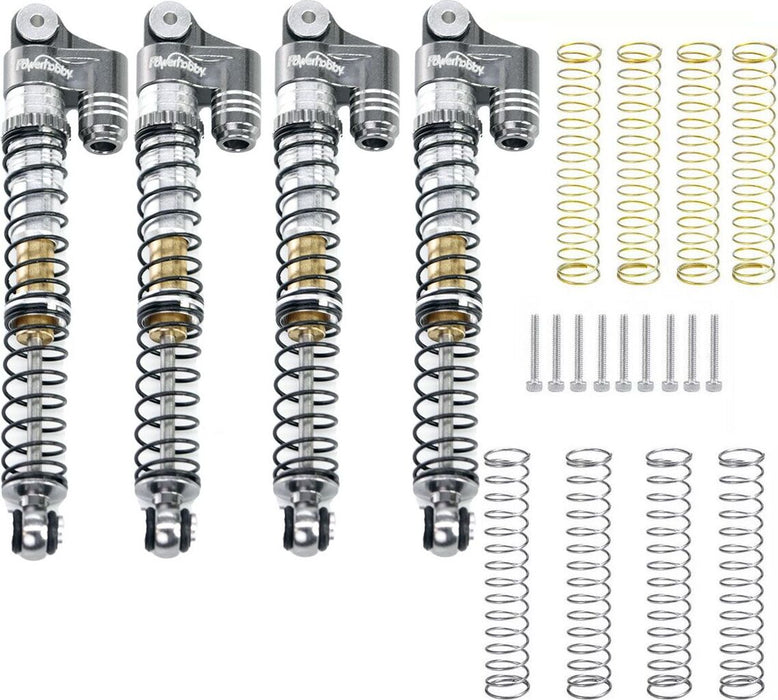 1/24 Aluminum 58mm Long Travel Shocks, Gray, for Axial SCX24