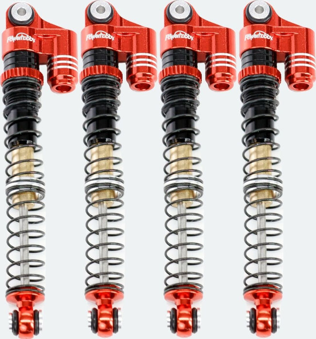 1/24 Aluminum 58mm Long Travel Shocks, Red, for Axial SCX24