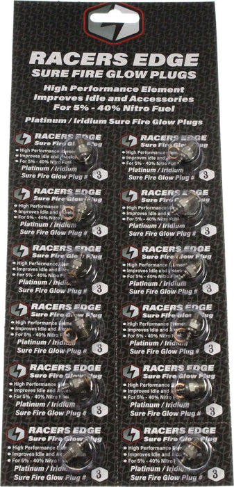 Platinum / Iridum Sure Fire #3 Medium Glow Plugs (12-Pack)