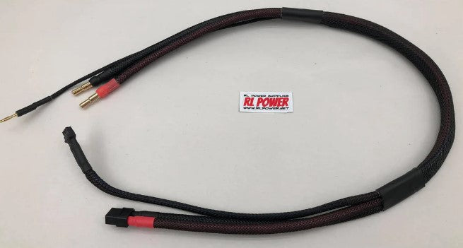 12.0 X Black Out Charge Lead - 10 awg, 24" with Black outer wire jacket W/ XT60 Connector