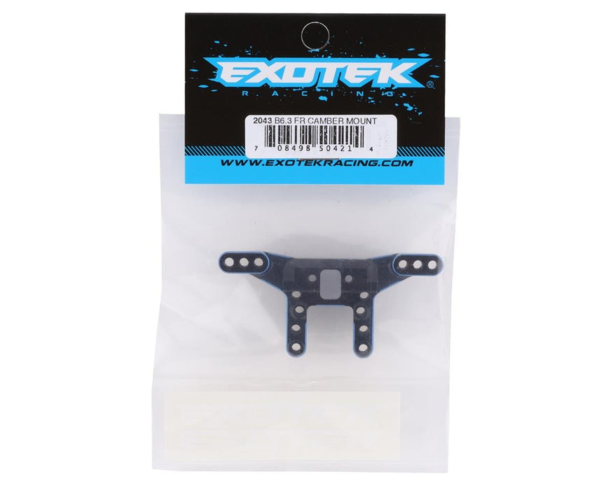 Exotek B6.3/T6.1/SC6.1 Aluminum Front Camber Mount (Black/Blue)