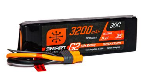 11.1V 3200mAh 3S 30C Smart G2 LiPo Battery: IC3
