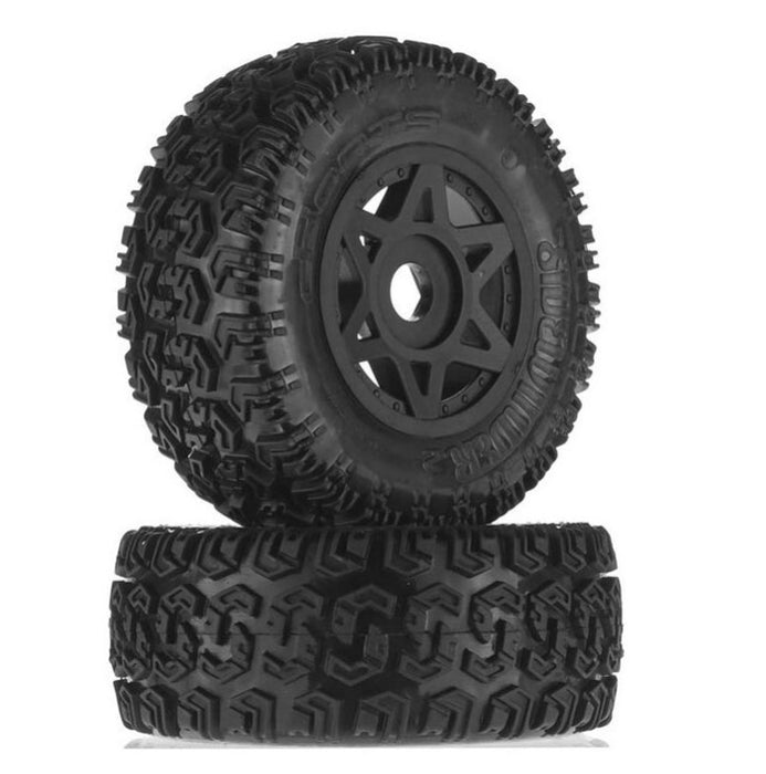 1/10 dBoots Sidewinder 2 Front/Rear 2.2/3.0 Pre-Mounted Tires, 17mm Hex, Black (2): 6S