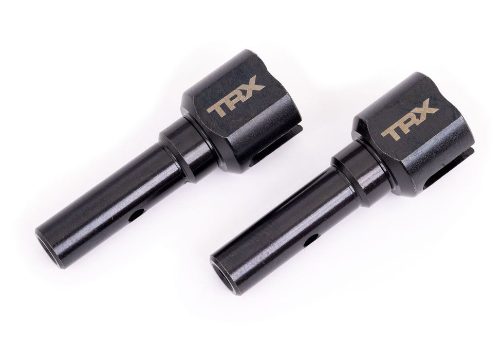 Stub axles, hardened steel (2) (for use only with #9557 driveshaft) (fits Sledge®)