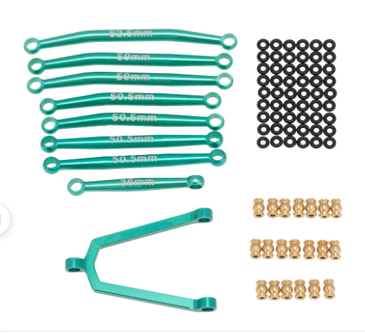 Billet Machined Alloy Linkage Set for Axial 1/24 SCX24 C10 B-17 Rock Crawler