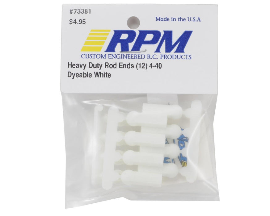 RPM Heavy Duty 4-40 Rod Ends (White) (12)