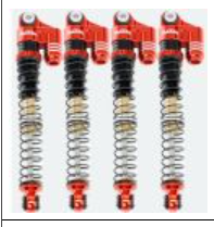 1/24 Aluminum 58mm Long Travel Shocks, Red, for Axial SCX24