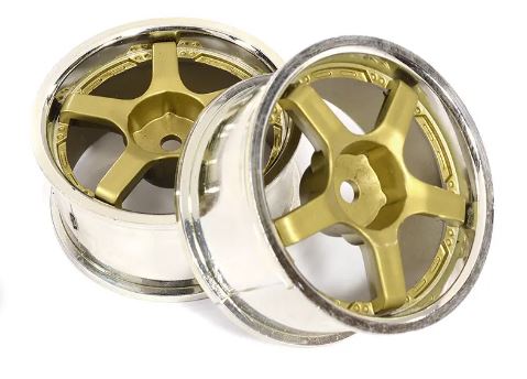 5 Spoke Bronze Tone Wheel Set (2) for 1/10 Drift and Touring Car C23929