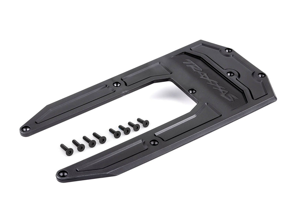 Skidplate, chassis, black (fits Sledge®)