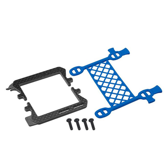 B6.3 Carbon Logo Cargo Net Battery Brace, Blue