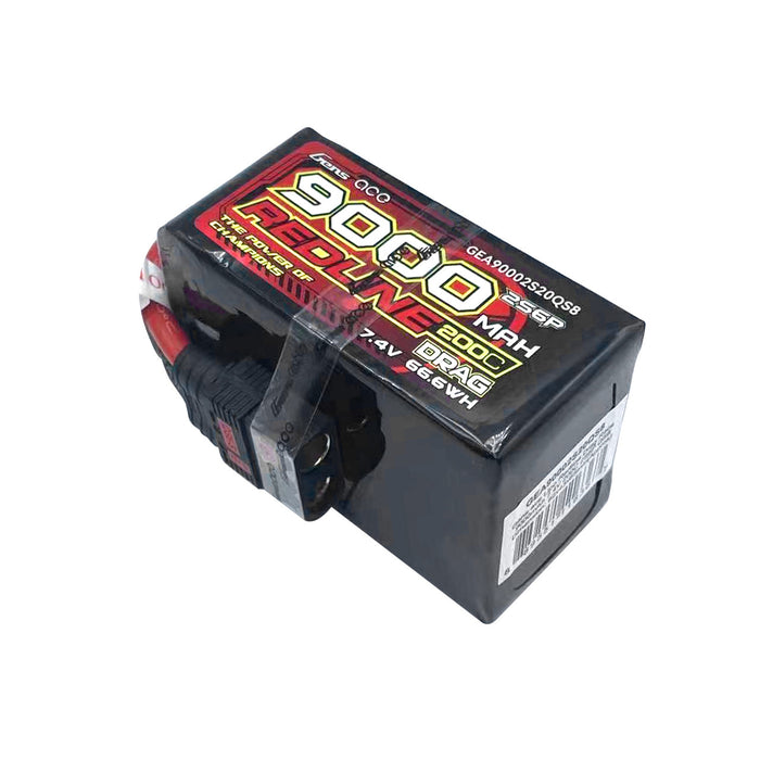 Gens ace Lipo Redline Drag Race 9000mAh 7.4V 200C 2S6P with QS8 Plug