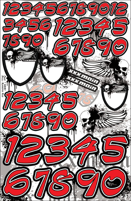 Skull Numbers - Red