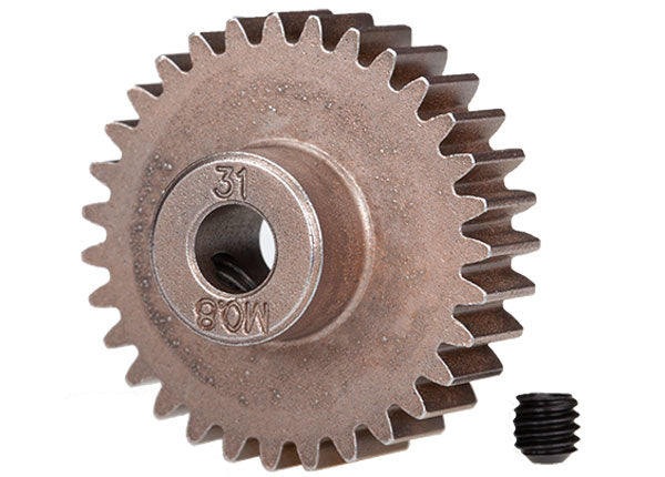Gear, 31-T pinion (0.8 metric pitch, compatible with 32-pitch) (fits 5mm shaft)/ set screw