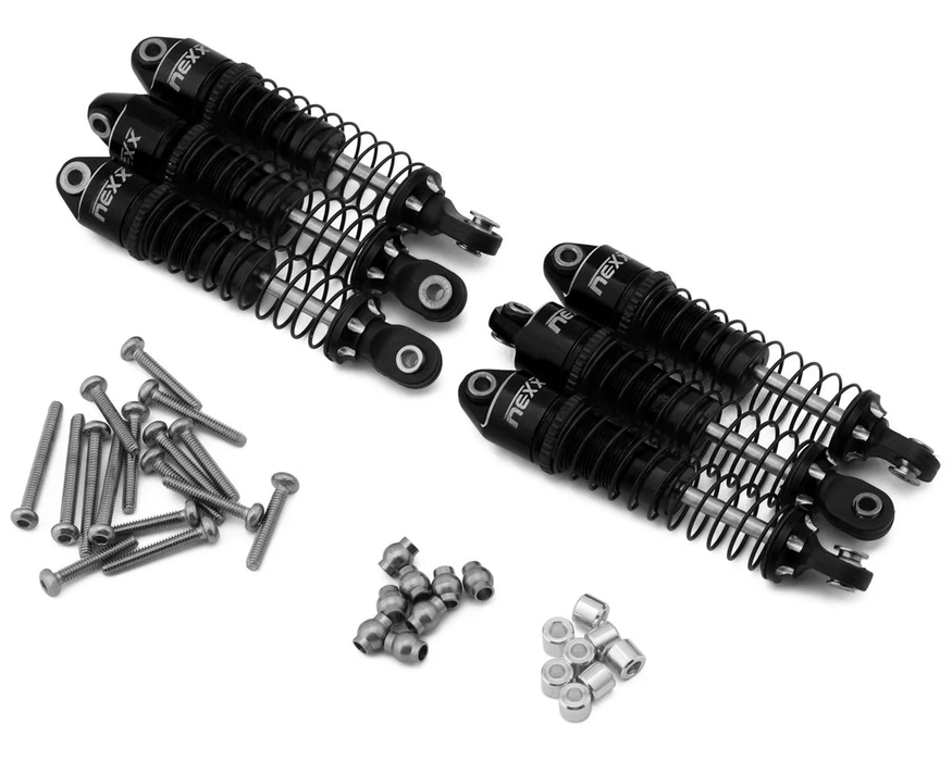 NEXX Racing Hobby Plus Arktos 6x6 Aluminum Threaded Oil-Filled Shocks (Black) (6) (53mm)