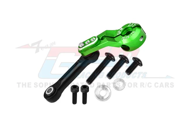 ALUMINUM 7075-T6 TIE ROD+25T SERVO HORN (SILVER INLAY VERSION) Green 9256