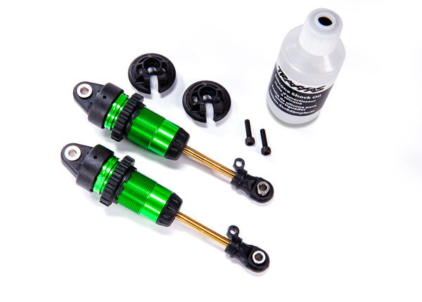 Shocks, GTR long green-anodized, PTFE-coated bodies with TiN shafts (fully assembled, without springs) (2)