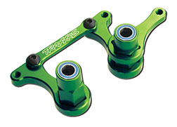 Steering bellcranks, drag link (green-anodized 6061-T6 aluminum)/ 5x8mm ball bearings (4)/ hardware (assembled)