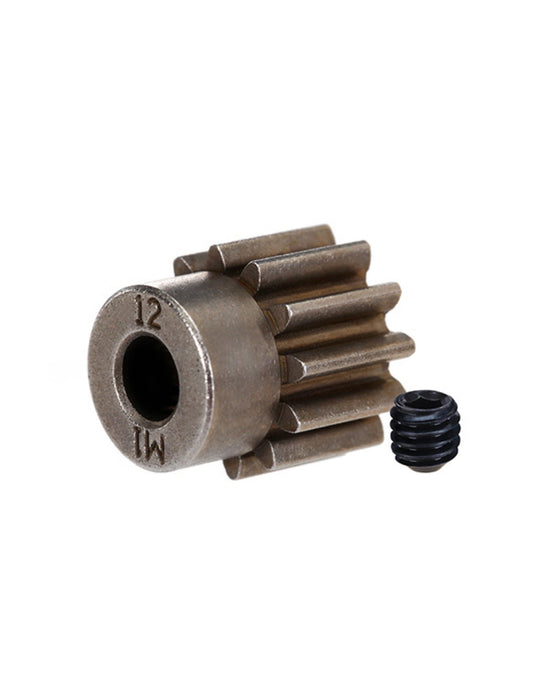 Gear, 12-T pinion (1.0 metric pitch) (fits 5mm shaft)/ set screw (for use only with steel spur gears)
