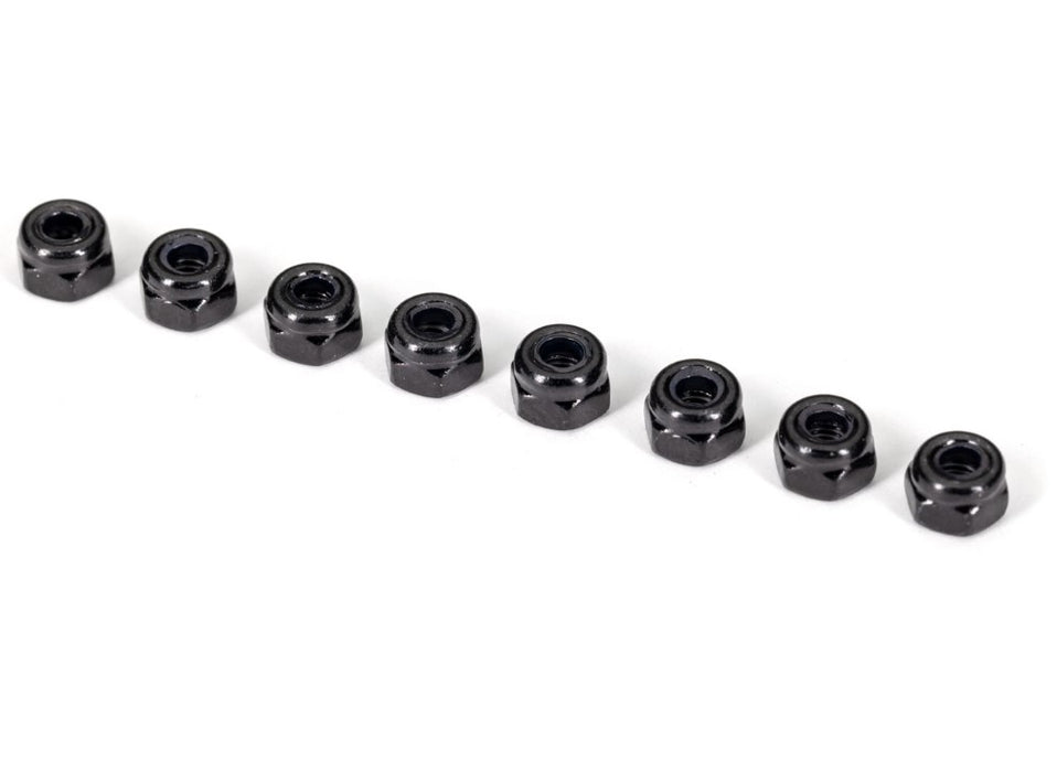 Nuts, 3mm nylon locking (12) Black
