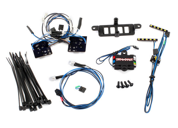 LED light set (contains headlights, tail lights, roof lights, and distribution block) (fits #8811 or #8825 body, requires #8028 power supply)