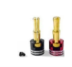 AZTAB Heatsink Bullet Plug Grips with 4 to 5mm Bullets (Black/Red)