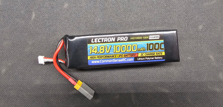Lectron Pro 14.8V 10000mAh 100C Soft Case Lipo Battery with XT60 Connector + CSRC adapter for XT60