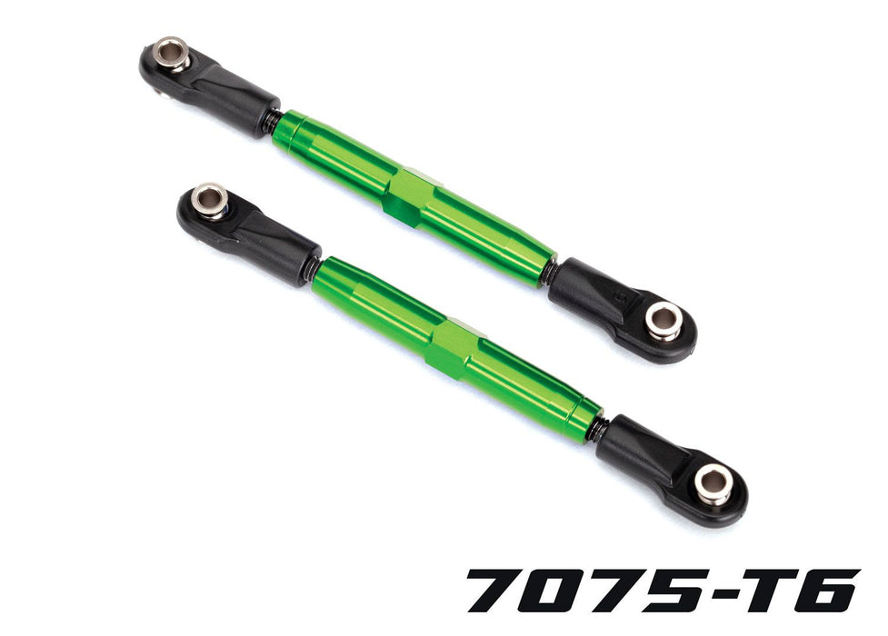 Camber links, rear (TUBES green-anodized 7075-T6 aluminum, stronger than titanium) (73mm) (2)/ rod ends (4)/ aluminum wrench (1) (#2579 3x15 BCS (4) required for installation)