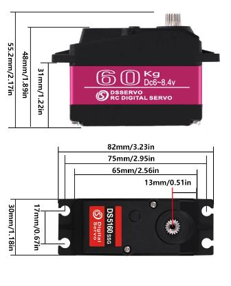 AZTAB Waterproof Servo 1/5 60Kg Torque Digital Servo