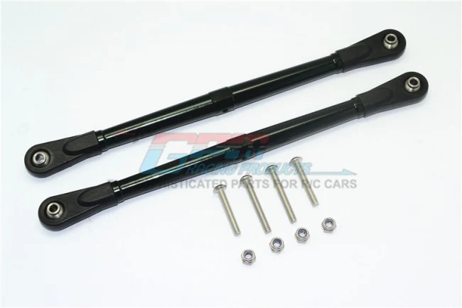 ALUMINUM ADJUSTABLE REAR UPPER CHASSIS LINK TIE RODS BLACK LOS234003