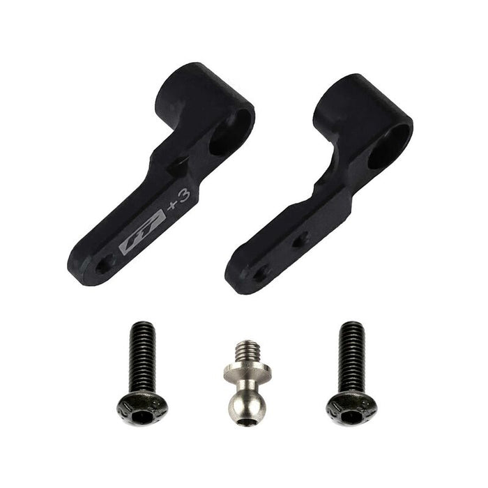 RC10B6 FT Steering Bellcrank, +3mm, black aluminum